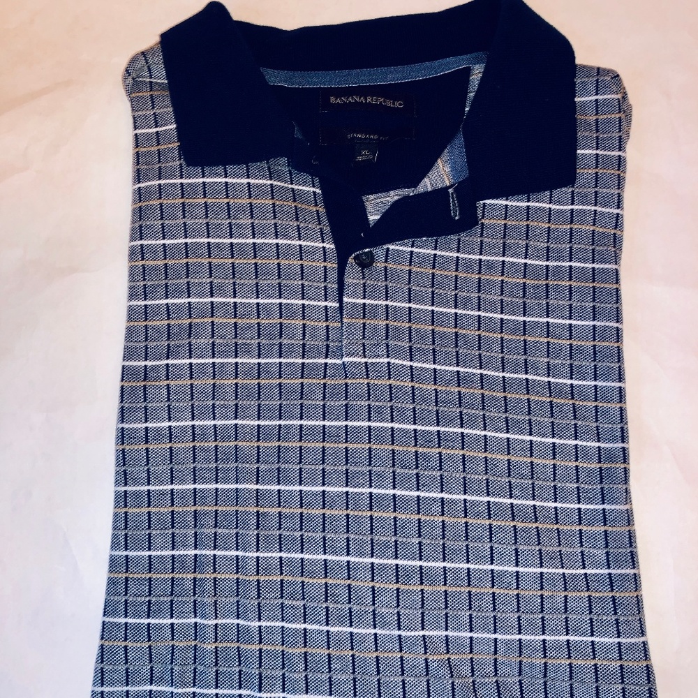 Banana Republic Men’s XL Plaid S/S Polo Shirt